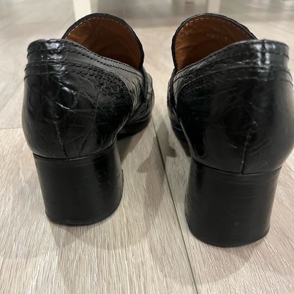 Nicole Saldana embossed black heeled loafer - Picture 9 of 9